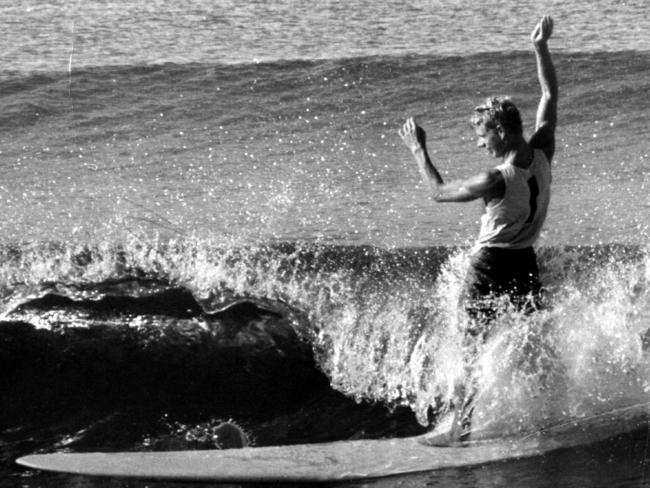 Surfer Bernard "Midget" Farrelly in 1965. Pic News Ltd Surfing