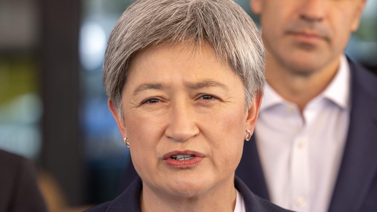 Senator Wong said Australia “unequivocally” condemns Hamas‘ attacks. Picture: Emma Brasier/NCA NewsWire.