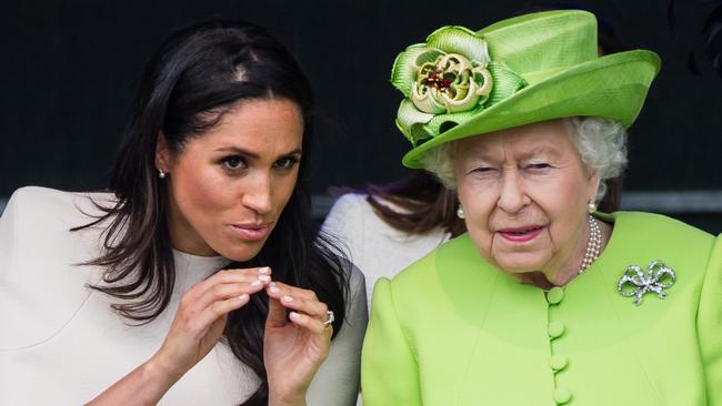 Meghan, Duchess of Sussex and Queen Elizabeth II open the new Mersey Gateway Bridge in Widness, England in June, 2018. Picture: WireImage