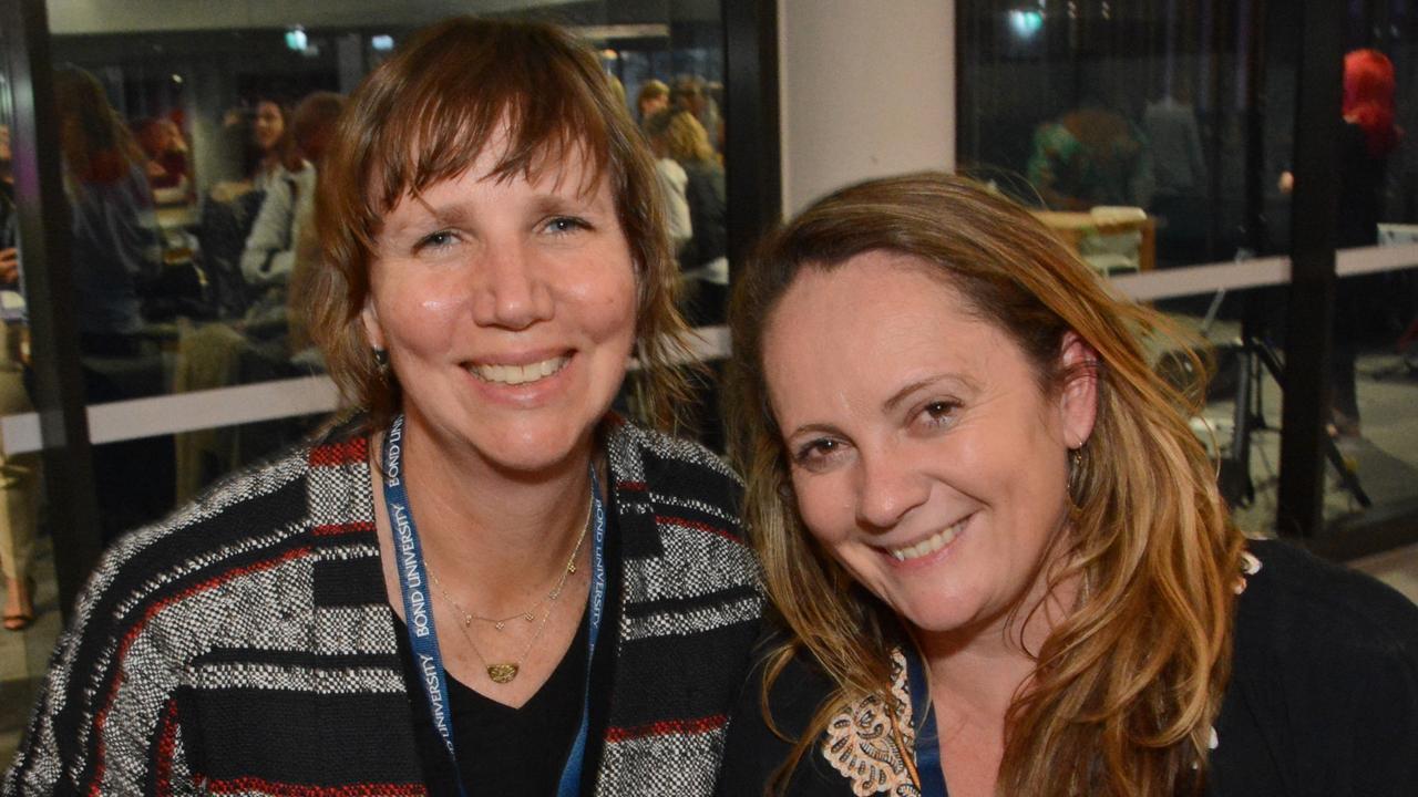 Liz Keen and Kim Honan at Women in Media conference at Bond University, Robina. Pic: Regina King