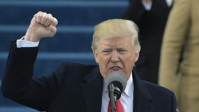 US President Donald Trump delivers a speech during his swearing-in ceremony on January 20, 2017 at the US Capitol in Washington, DC. (AFP PHOTO/Mandel Ngan)