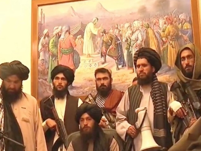 The Taliban inside presidential palace in Kabul Afghanistan. Picture: Al Jazeera