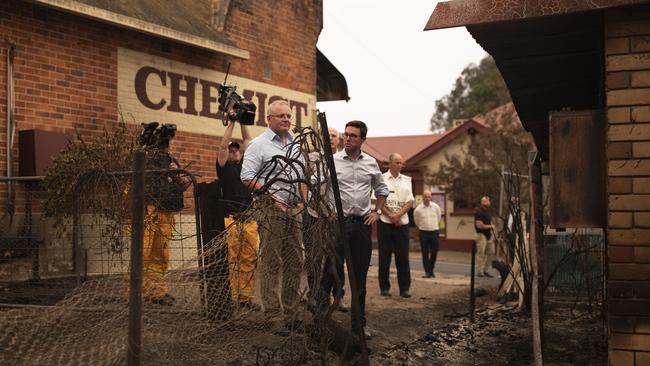 Prime Minister Scott Morrison’s visit to Cobargo was met with mixed emotions by locals. Picture: Sean Davey