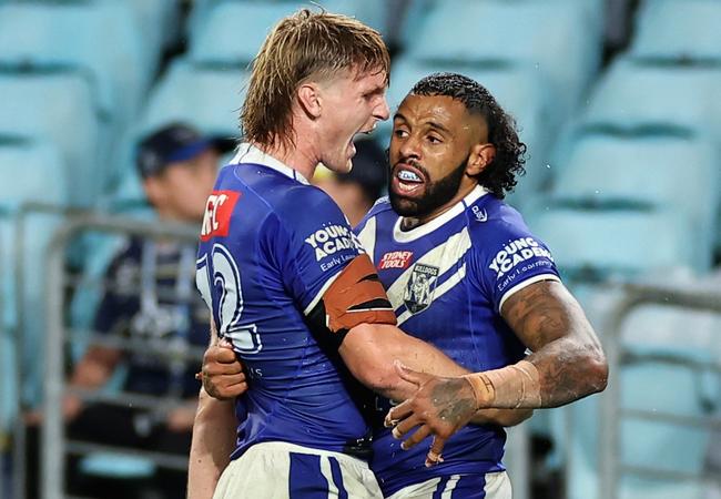 Jacob Preston (left) has been a revelation for the Bulldogs. Picture: Getty