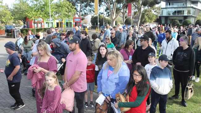 Crowds arriving early for the first day of the show. Picture: Dean Martin