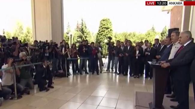 The Turkish PM has declared the coup attempt over to waiting media.
