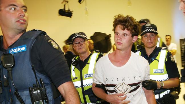 Police at the scene after the now famous “Egg Boy’ incident. Picture: AAP Image/David Crosling