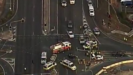 The scene of the fatal crash at Logan. Picture: 7 News