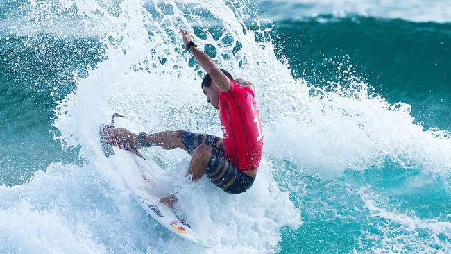 Adriano de Souza of Brasil won his Round 2 heat at the Quiksilver Pro Gold Coast, advancing into Round 3.