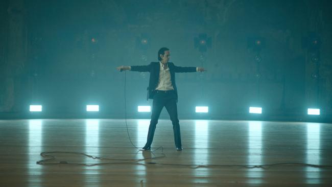 Nick Cave in London in March 2021, in a still shot from the Andrew Dominik film This Much I Know To Be True, released in 2022. Picture: Supplied / Bad Seed Ltd