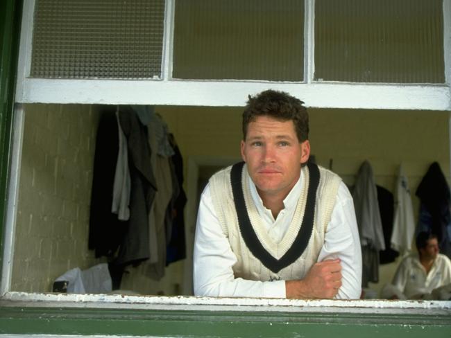 Jones hangs out in the dressing room while playing for Australia at Durham, England.