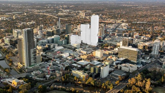 The Parramatta Square towers will be a feature of the CBD skyline once the project is completed in 2023.