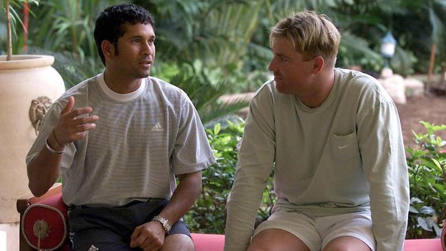 Sachin Tendulkar and Shane Warne reflect on the passing of Don Bradman in 2001. Picture: Phil Hillyard