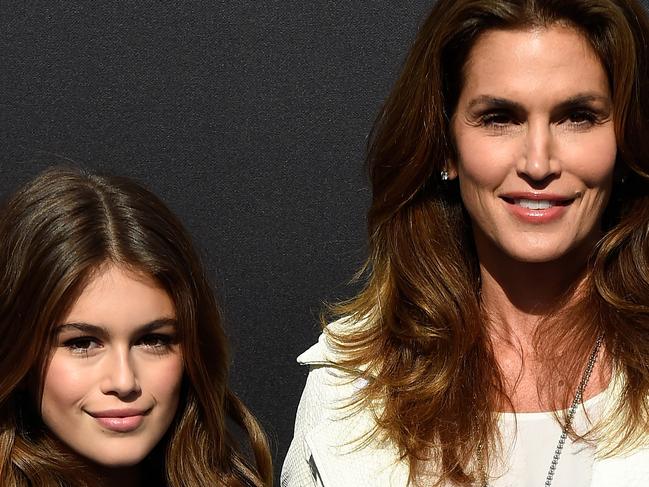 ANAHEIM, CA - MAY 09: Kaia Gerber and Cindy Crawford attend the Premiere Of Disney's "Tomorrowland" at AMC Downtown Disney 12 Theater on May 9, 2015 in Anaheim, California. (Photo by Frazer Harrison/Getty Images)