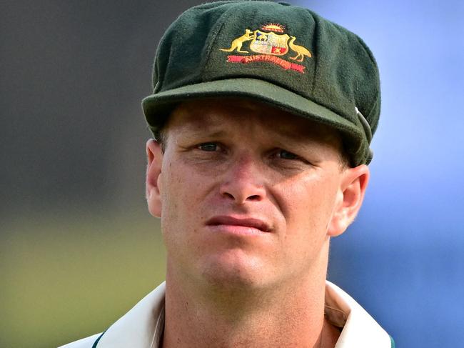 Australia's Matthew Kuhnemann looks on during the third day of the second Test cricket match between Sri Lanka and Australia at the Galle International Cricket Stadium in Galle on February 8, 2025. (Photo by Ishara S. KODIKARA / AFP)