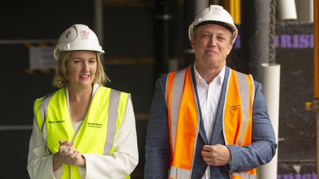 Queensland Premier Steven Miles and Health Minister Shannon Fentiman at Ipswich Hospital on Thursday. Picture: Glenn Campbell/NewsWire