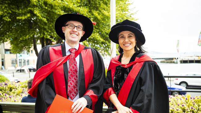 Joesep Wenta and Van Luong. University of Tasmania Graduations. Federation Concert Hall, Hobart. Picture: RICHARD JUPE