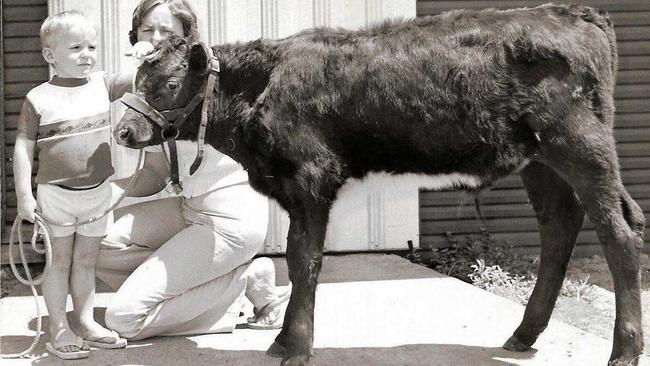 Robbie Radel with his mum, Sue has been involved with the Happy Valley Dairy farm all his life. Picture: Contributed