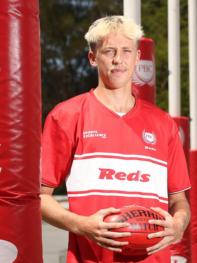 Lachlan Ferguson as Palm Beach Currumbin have four teams in the AFLQ Schools Cup semi finals for juniors and seniors grades. Picture: Glenn Campbell