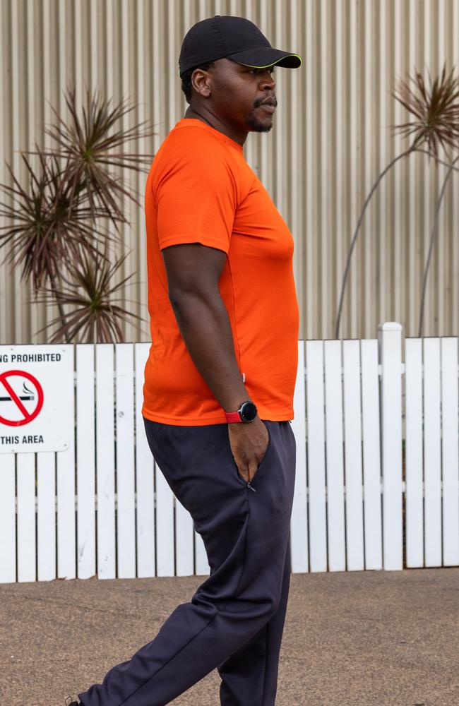 Alleged stalker Reynolds Mandisi Dube leaves Darwin Local Court on Tuesday February 11, 2025. Picture: Pema Tamang Pakhrin