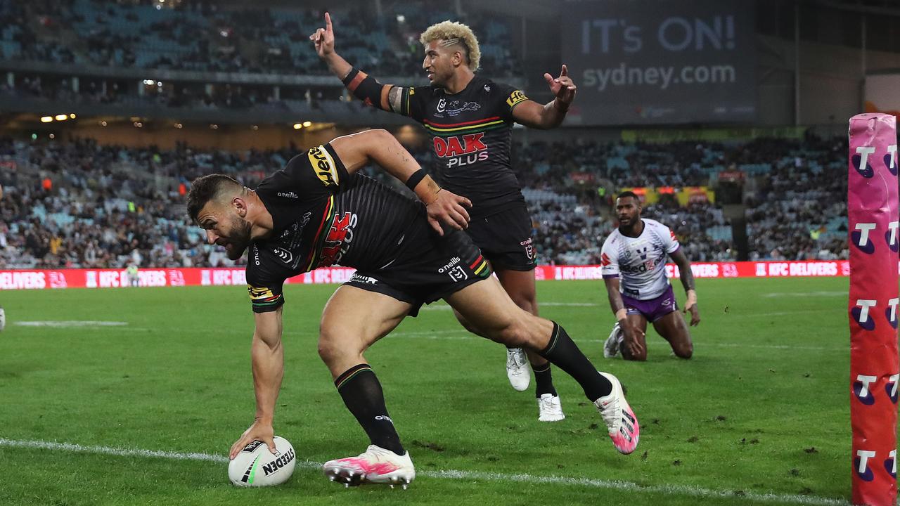 Josh Mansour scored a try in the grand final against Melbourne. Picture: Brett Costello