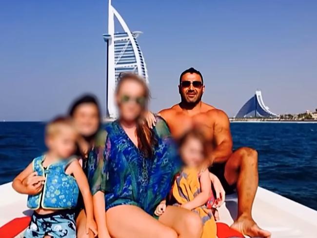 Angelo Pandeli with his family in Dubai. Picture: Supplied / Nine