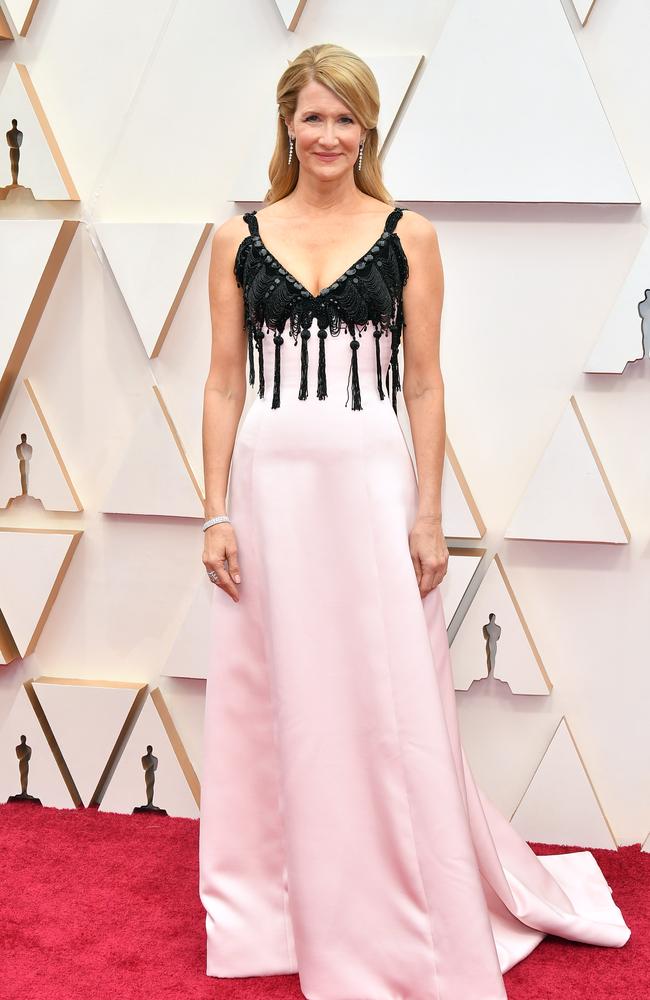 Pretty in pink! Oscar nominee Laura Dern in Armani. Picture: Getty Images