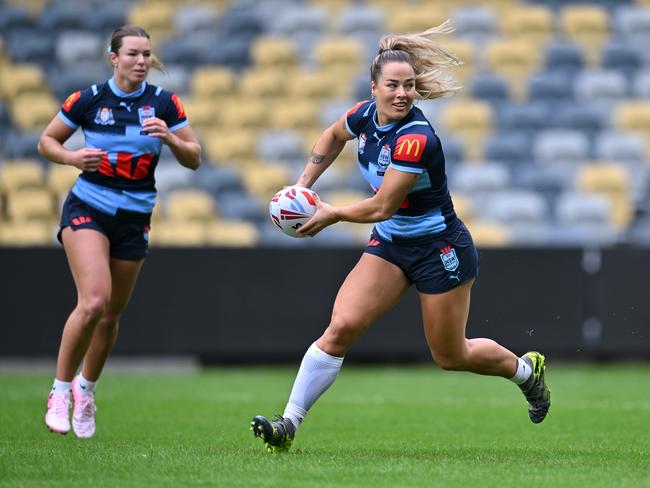 Women's State of Origin 2024 NSW Sky Blues &amp; QLD Maroons Captain's Run. Picture: NRL: Imagery