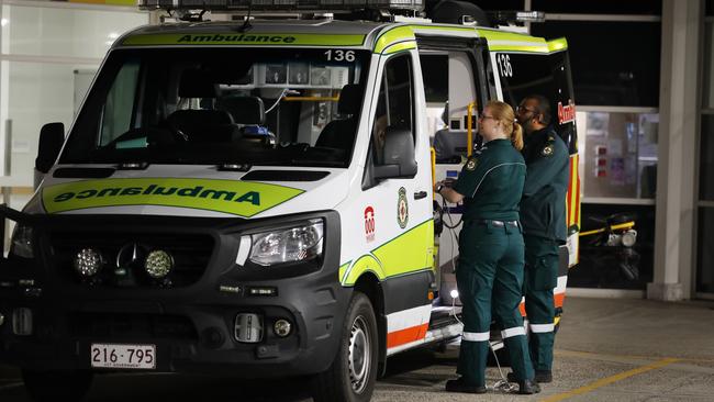 Canberra Hospital paramedics await the next call-out. Picture: Jane Dempster