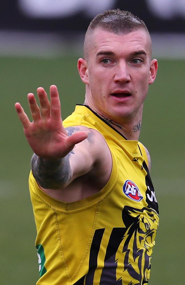 Dustin Martin training at Punt Rd Oval. Picture: Michael Klein