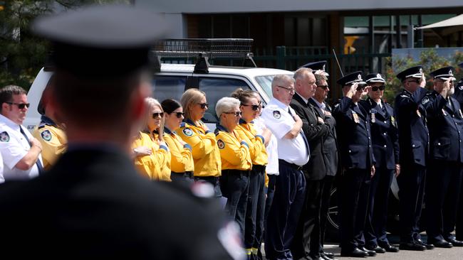 Hundreds lined the streets to honour their fallen brother. Picture: NCA NewsWire / Damian Shaw