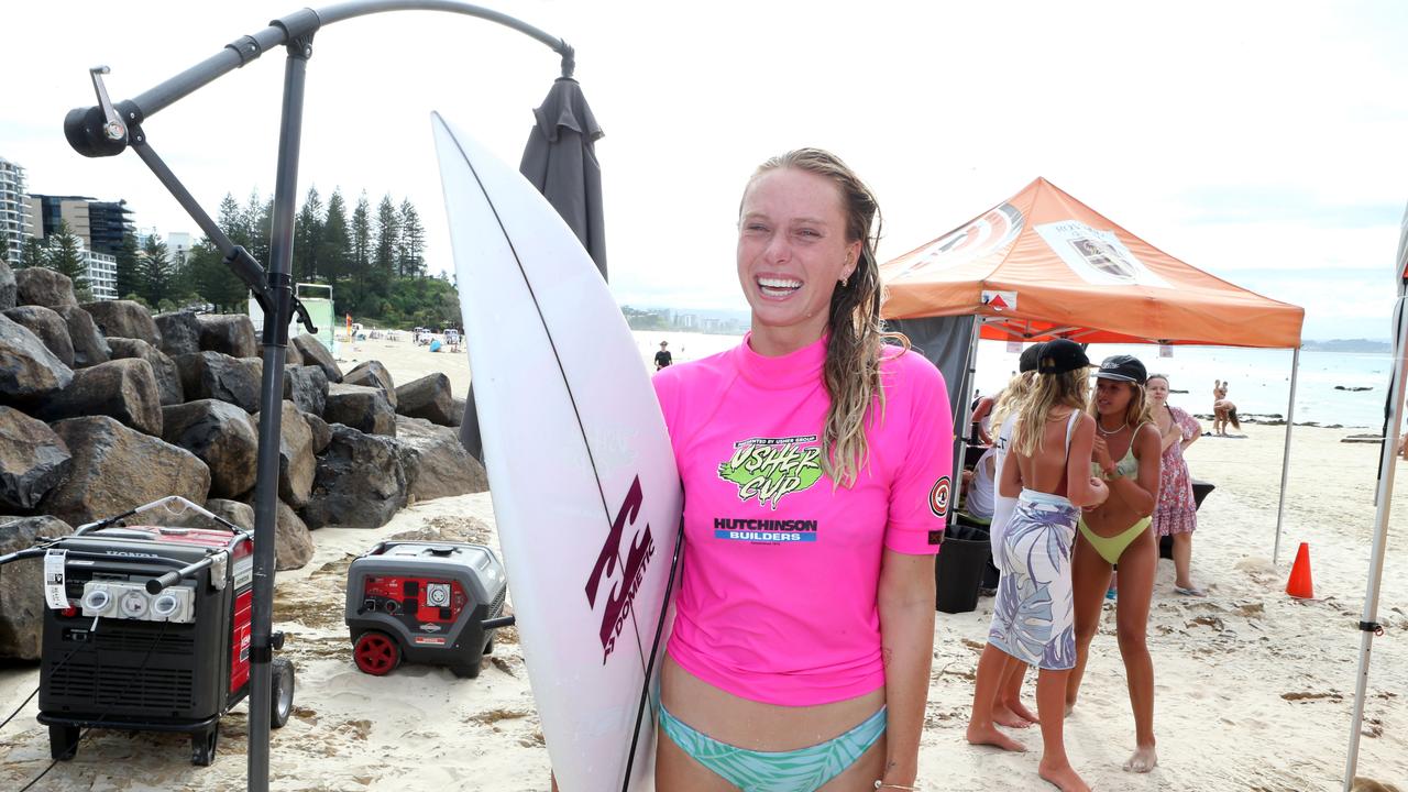 Usher Cup Finals at Snapper Rocks Winner Macy Callaghan. 30 January 2022 Coolangatta Picture by Richard Gosling