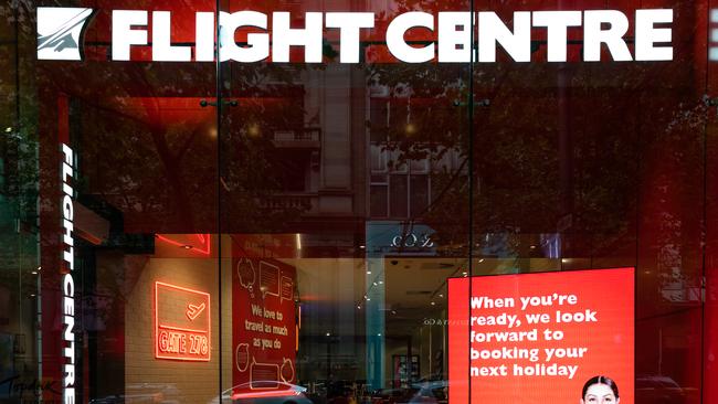 A closed Flight Centre store in Melbourne. Picture: Getty Images