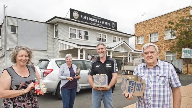 Sunshine Coast visitors (from left) Natalie Wright, Ann Wright, Dave Johnston and Dave Wright stop for refreshments on their way to Kingaroy.