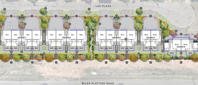 Plans for a proposed new townhouse development at 15 Lux Place, Rochedale. Picture: Supplied