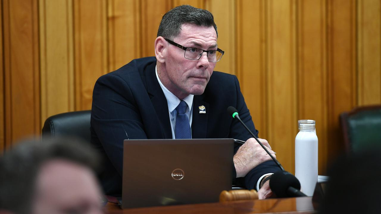 Mayor Troy Thompson at the Townsville City Council general meeting. Picture: Shae Beplate.