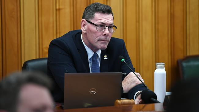 Mayor Troy Thompson at the Townsville City Council general meeting. Picture: Shae Beplate.