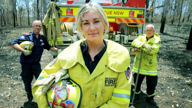 Retained firefighters Rod Westblade, Abby Phillips and Rob Grill. Picture Nathan Edwards