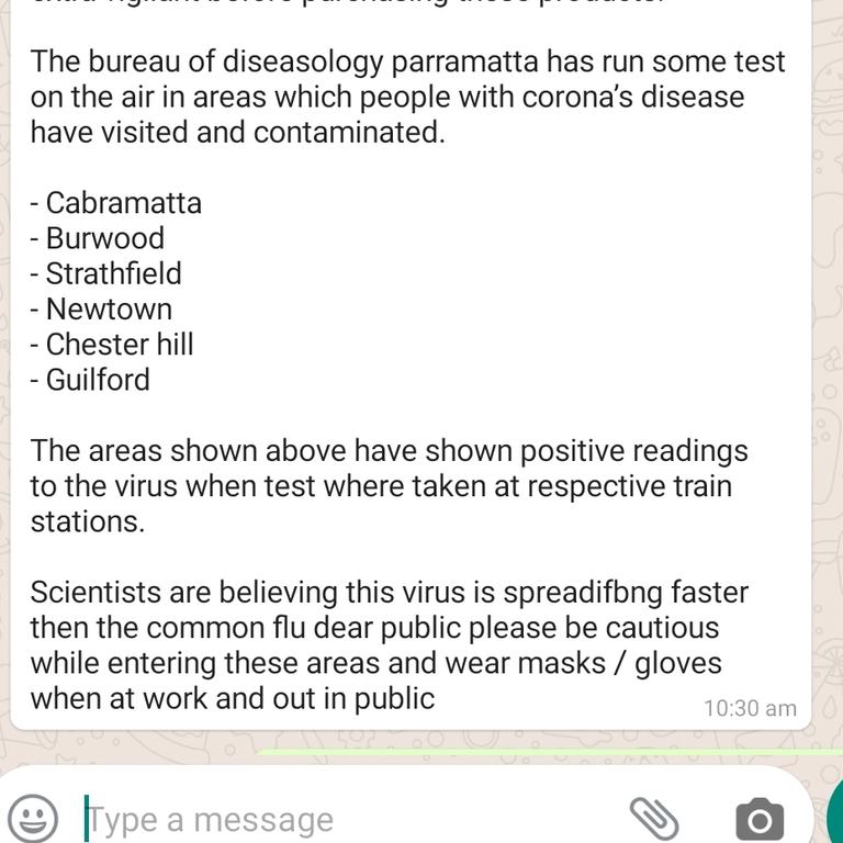 NSW Health have confirmed the post is a hoax.