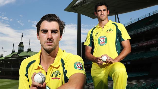 Australian fast bowlers Pat Cummins (left) and Mitchell Starc are right behind the players’ union.