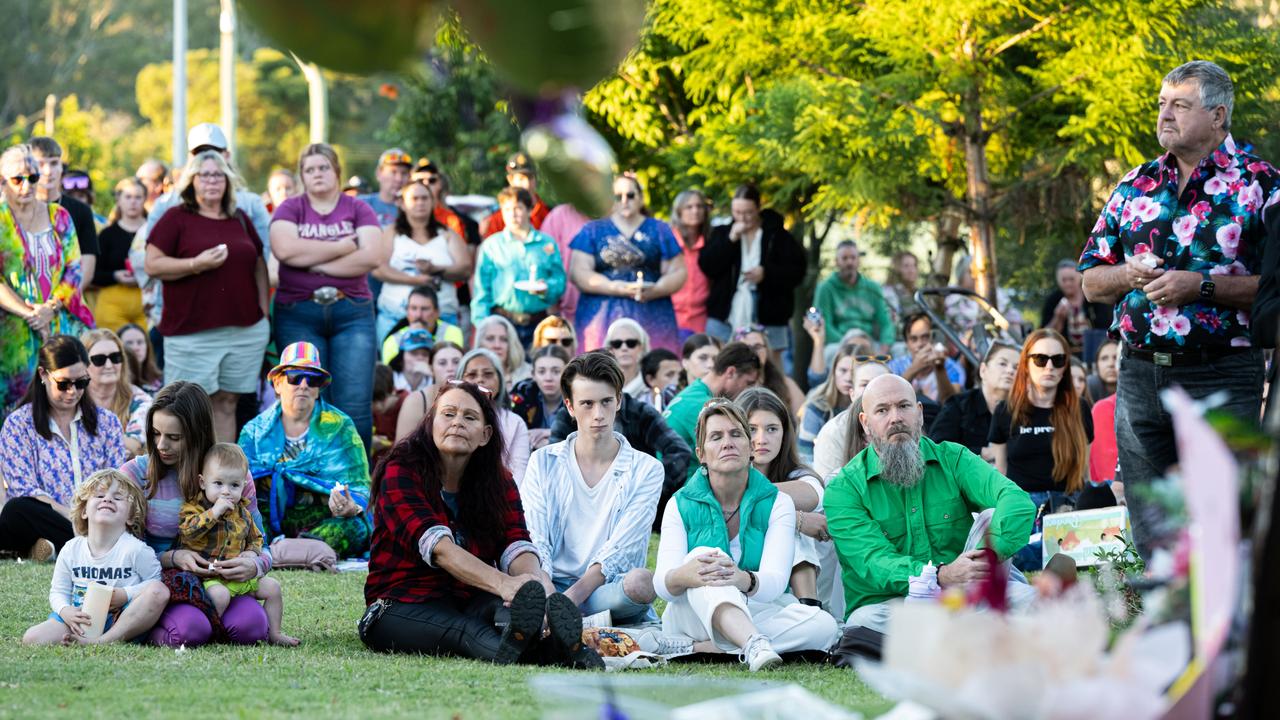 A candlelight vigil at Kolan Community Park in Gin Gin was held on Sunday in honour of Pheobe Bishop. Picture: NewsWire / Paul Beutel