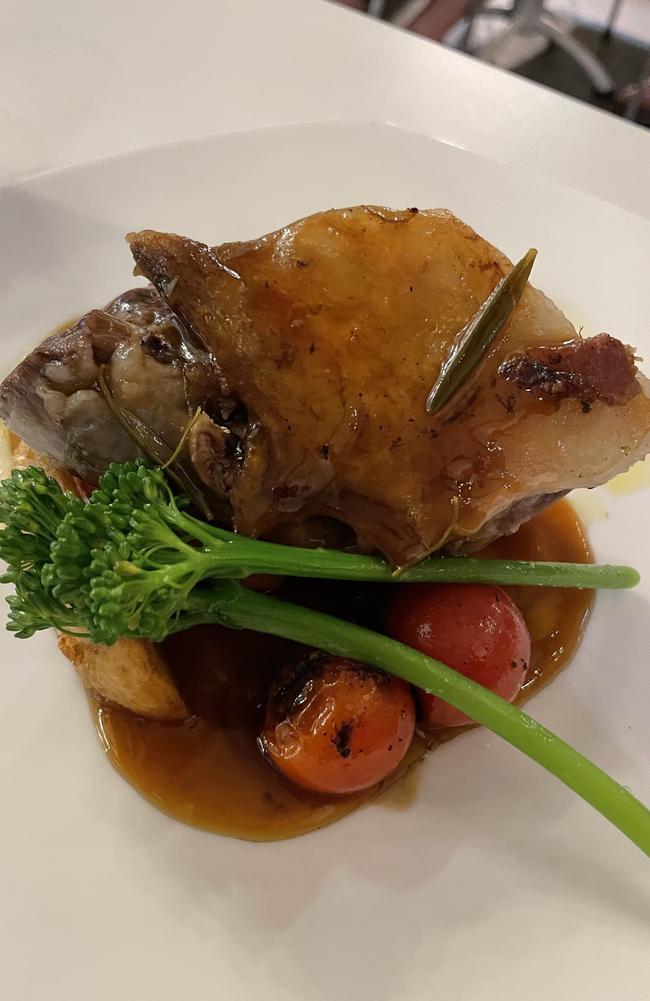 Lamb Lemonata: slow cooked lamb shoulder with roast potato and vegetables, with rosemary Jus, at The Cove restaurant in Ballina. Picture: Rae Wilson