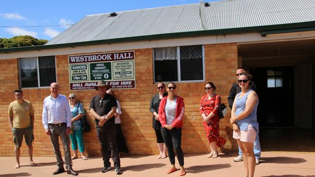 Pat Weir with Westbrook locals at the funding announcement for the West Toowoomba High School business case.