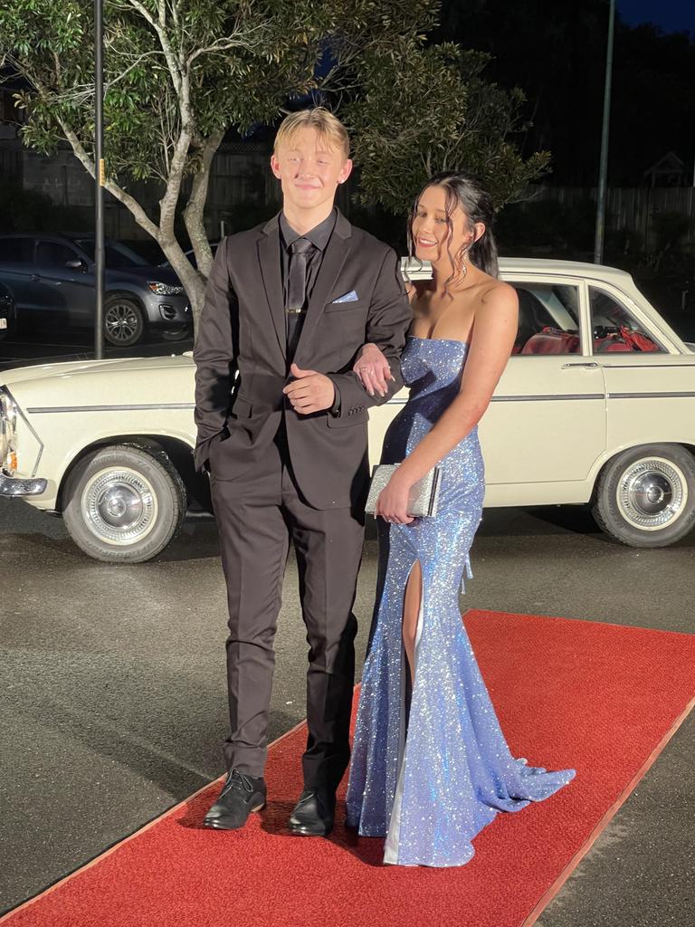 The students arrive at St Mary's College formal at the Brolga Theatre.