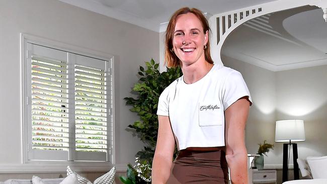 Bronte Campbell in her Coorparoo home which is now listed for sale.Saturday November 16, 2024. Picture, John Gass