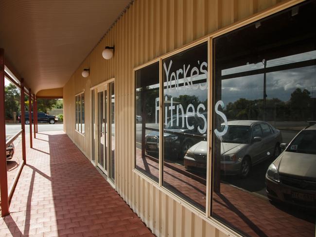 Cassie Sainsbury's closed gym, Yorke's Fitness, in the Yorke Peninsula west of Adelaide. Picture: James Elsby/The Australian.