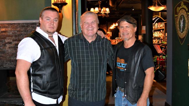 Den Devine Owner Alan Lord Zara, celebrity Ian Maurice and guitarist Robbie Karena from Friday night show at Broadbeach. Supplied by Michelle Cop photography.