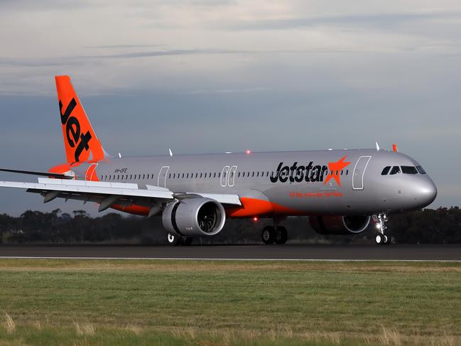 The Jetstar flight arrived in Melbourne late Sunday evening.