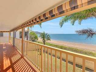 TOUCH THE SAND: 37 Wattle Grove has exceptional ocean views with the high tide mark surveyed to the front boundary. The auction is this Saturday. Picture: Professionals Emu Park