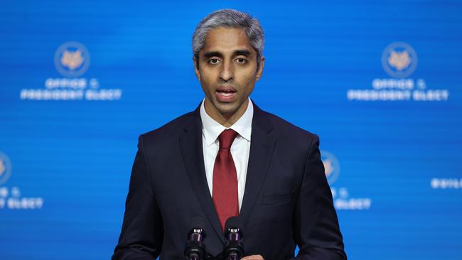 Vivek Murthy said Joe Biden’s target of 100 million doses in 100 days was ‘a floor, not a ceiling’. Picture: AFP